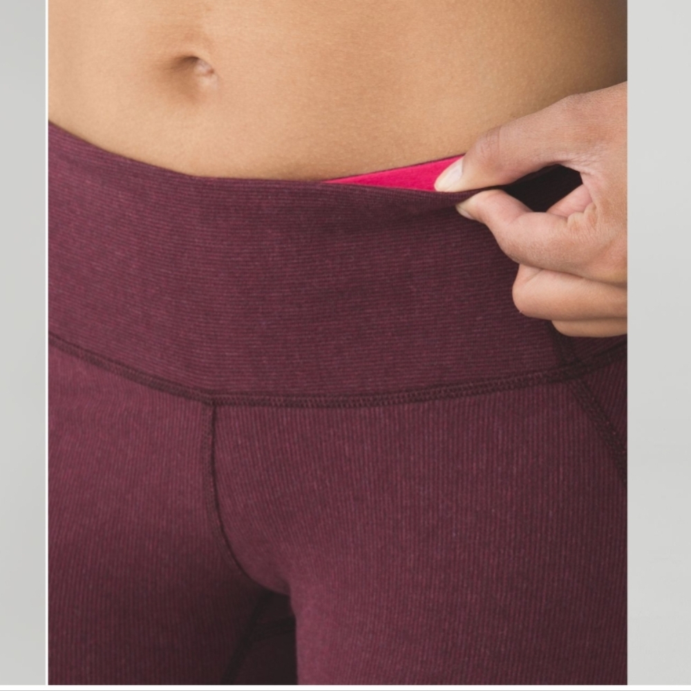 Lululemon Athletica Burgundy Wunder Under Pant